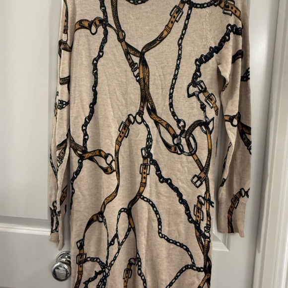 M&S Woman Chain& Belt Print Long Sleeve Dress - Picture 4 of 9